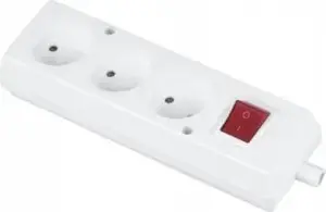 Портативная тройная розетка Jonex GN-360WS 16A 2P 250V с выключателем, белая