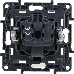 Розетка Legrand Niloe Step 863419 одиночная без заземления с шторками, винтовые клеммы, стальная