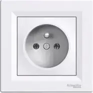 Розетка Schneider Electric одиночная с заземлением IP44 белая EPH2800621