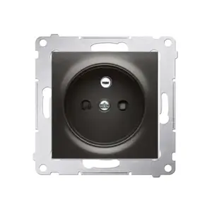 Розетка Kontakt-Simon DGZ1CZ.01/48, одиночная, антрацит, IP20, 250 В, пластик, 75×75×40 мм