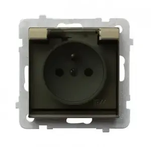 Socket outlet Ospel GPH-1RZ/m/39/d, 16 A, IP44, Gold, 71×71×42 mm