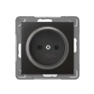 Розетка Ospel GP-1Y/m/50, антрацит, 16 A, IP20, 71×71×37 мм