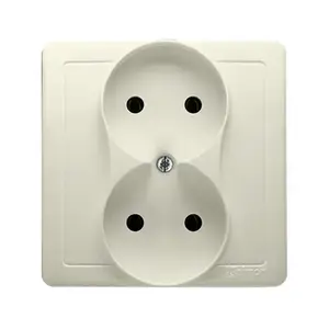 Socket outlet Kontakt‑Simon BMG2Z/12, beige, plastic housing, IP20, 250 V, 80.5×80.5×45 mm