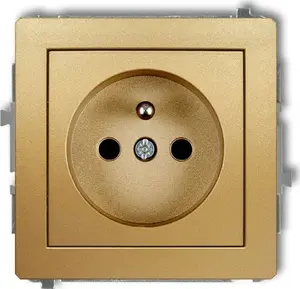 Розетка Karlik DECO одиночная с заземлением 2P+Z золотая 29DGP-1zp