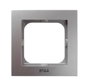 Wall plate/switch cover Ospel RH-1G/18, Silver, IP44, 84×84 mm