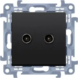 Антенный разъём Kontakt-Simon Simon 10 CASF2.01/49 двойной типа F модуль чёрный матовый