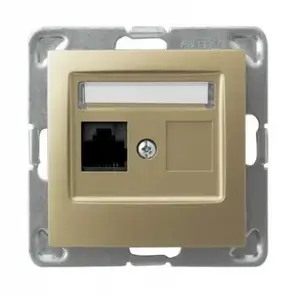Розетка Ospel GPK-1Y/K/m/28 — золотая, IP20, 71×71×34 мм
