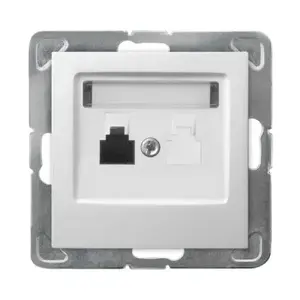 Розетка Ospel GPT-1Y/m/00 белая, степень защиты IP20, 71×71×34 мм