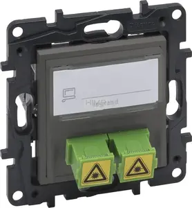 Настенный оптический розеточный модуль Legrand Niloe Step 863471 — двойной 2x SC/APC, стальной