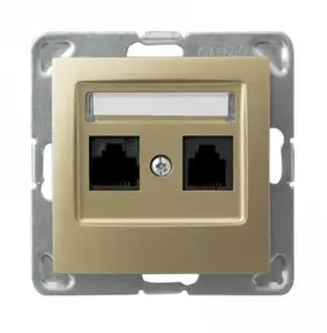 Socket outlet Ospel GPK-2Y/K/m/28, gold, IP20, 71×71×34 mm