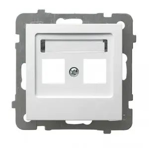 Розетка Ospel GPK-2G/p/00 белая, IP20, 71×71×33 мм