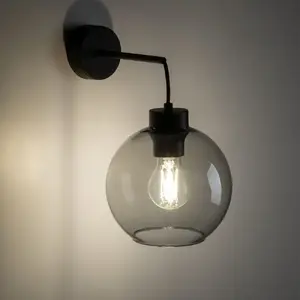 Sienas lampa TK_LIGHTING Cubus 10243, 1x E27 (15W), grafīta/melnā