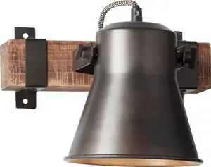 Wall Lamp Brilliant Plow 82110/46 — black wood finish, wall-mounted indoor lighting