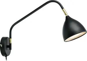 Wall lamp Markslojd VALENCIA 106081, black, wall-mounted lighting fixture