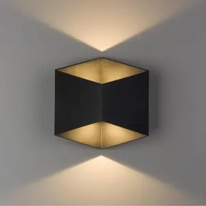 Wall light NOWODVORSKI TRIANGLES LED 8142, metal geometric outdoor sconce, 10W 3000K IP54, black