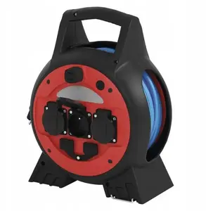 Pagarinātājs uz spoles EMOS P08520W 20 m, 4 kontaktligzdas, 230V 13A, 1,5 mm² silikons, IP44, salaizsardzība