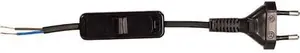 Power connection cord with switch ZAMEL SP/W-190cm black model SP/W-190/2x0,5