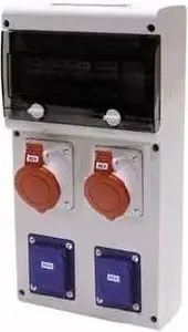 Construction distribution box Scame 10 m cable, 2×230V outlets, 2×32/5A connectors (632.3322)
