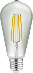 Светодиодная лампа GTV LD-ST64FL4-30 6W E27 ST64 3000K нитевидная прозрачная