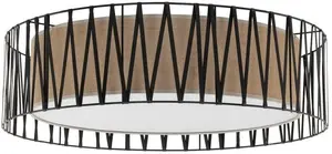 Потолочная лампа TK_LIGHTING Harmony 4556 — 4×15W E27, чёрная с джутом