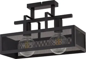 Griestu lampa SIGMA ALBERT 32176 melna — virsmas piestiprināma virtuves/istabas lampa