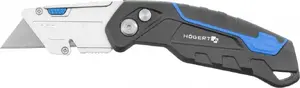 Högert Technik folding utility knife HT4C639 — trapezoid blade, 1+3 spare slots