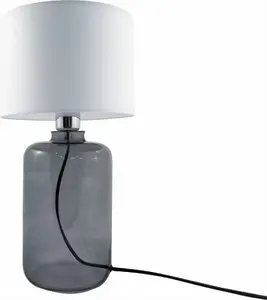 Galda lampa Zuma Line SAMASUN GFRAFIT 5503WH — balta nakts lampa, modelis 5503WH