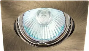 Downlight fixture GREENLUX MR16/GU5.3 12V, halogen 50W, patinated brass finish (GXPL033)