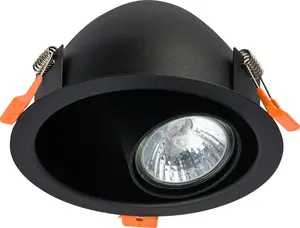 Floor recessed dome light NOWODVORSKI DOT BLACK 8826, black finish, outdoor pathway fixture