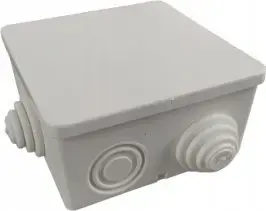 Virszemes kārba PAKPLAST P-7 (P7/A) 87×87×45 mm IP44 kvadrātiska, hermētiska, balta