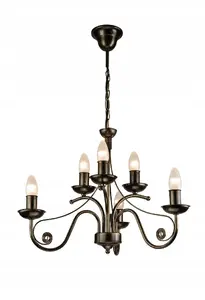 Pendant lamp LAMKUR Donato 24451, 6-light E14, max 40W, black finish