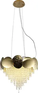 Pendant lamp MILAGRO LORD glamour gold ML5732 – hanging ceiling light, decorative finish