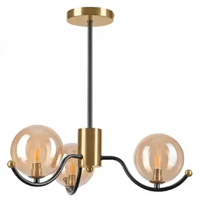 Подвесная лампа LAMKUR Georgia 49274 — 3×5W G9, золотисто‑чёрная