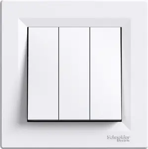 SCHNEIDERE triple switch with frame Asfora EPH2100121 white