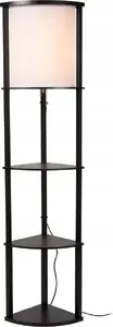 Grīdas lampa DELIGHT Menno 44798/81/30 — metāla loft tipa stāvlampa ar puķupodu, 1×60W E27, melna/beige