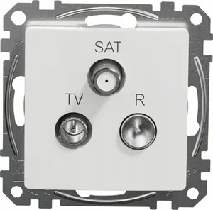 Schneider Electric коаксиальная розетка R/TV/SAT конечная 4 дБ белая SDD111481