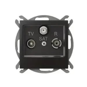 Розетка Ospel GPA-YS/m/50, антрацит, IP20, 71×71×38 мм