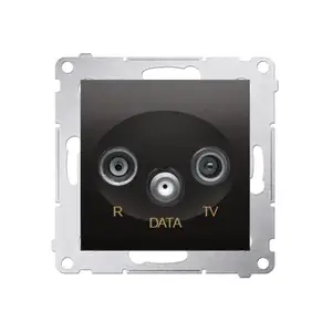 Розетка Kontakt-Simon DAD.01/48, антрацит, пластиковый корпус, IP20, 75×75×41 мм