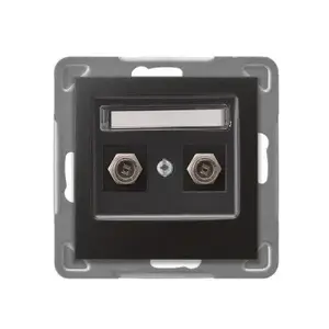 Socket outlet Ospel GPA-2YF/m/50, anthracite, IP20, 71×71×38 mm