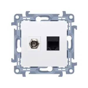 Розетка Kontakt-Simon CASFRJ455.01/11, белая, пластиковый корпус, IP20, 77×77×43 мм