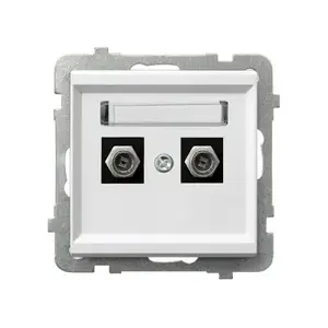 Socket outlet Ospel GPA-2RF/m/00 — white, IP20, 71×71×35 mm