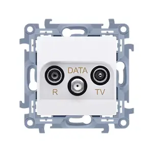 Розетка Kontakt-Simon CAD.01/11, одиночная, белая, пластиковый корпус, IP20, 77×77×41 мм