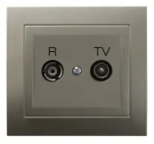 Socket outlet Ospel GPA-WK/45, satin steel finish, IP20, 88×34×82 mm