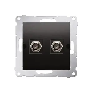Розетка Kontakt-Simon DASF2.01/48, антрацит, пластиковый корпус, IP20, 75×75×36 мм