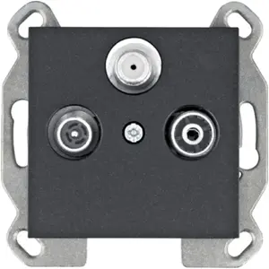 Socket outlet Hager WL3113, black, 70×70×10 mm, single-gang