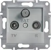 Wall outlet Schneider Electric Asfora R‑TV‑SAT end socket without frame aluminium EPH3500161