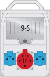 Distribution box PAWBOL R-BOX 300R 1x16A/5p 2x250V 9S (model B.18.300-2)