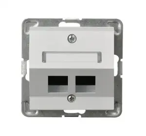 Socket outlet Ospel GPK-2YS/p/00, white, IP20, 71×71×45 mm