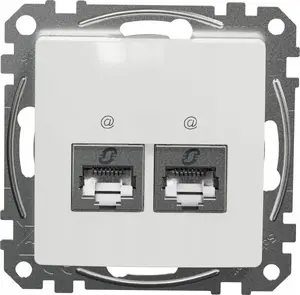 Накладка Schneider Electric Sedna GN.KOMP.2XRJ45 6STP белая — 2×RJ45 сетевых розетки