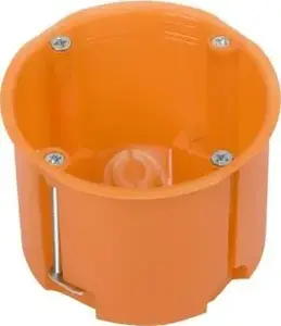 Flush-mounted electrical box Simet P60DF 60 mm deep orange for drywall, model 31074008, pack 45 pcs